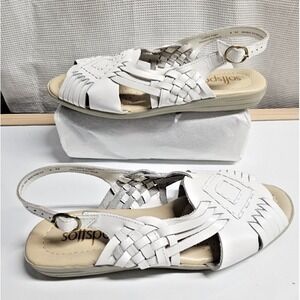 SOFTSPOTS TELA sling sandals white 8M leather upper cushioned‎